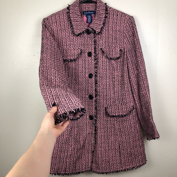 Evan-Picone Beautiful Tweed Pink Jacket - Picture 2 of 5